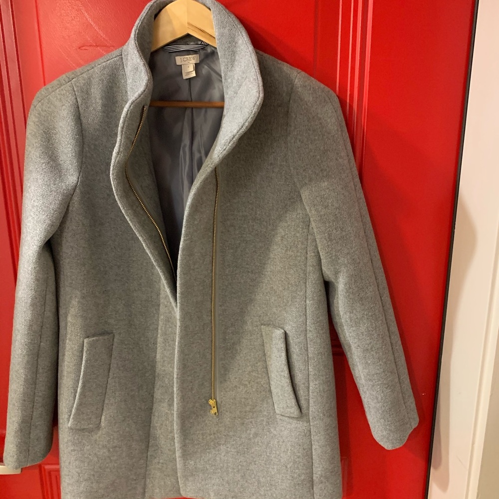 J Crew gray wool cocoon coat